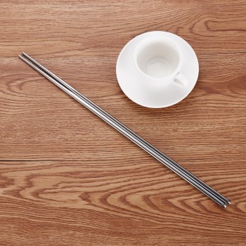 1 Pair Extra Long 14 Inch Hot Pot Chopsticks Cooking Frying Noodle Chopsticks stainless Steel Chinese stylish Chop Sticks
