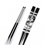 Stainless Steel Anti Skid Chopsticks Chinese Dragon Sushi Metal Long Chinese Healthy Food Chopsticks Tableware Chinese Gifts