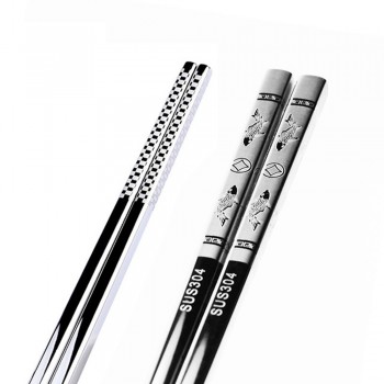 Stainless Steel Anti Skid Chopsticks Chinese Dragon Sushi Metal Long Chinese Healthy Food Chopsticks Tableware Chinese Gifts