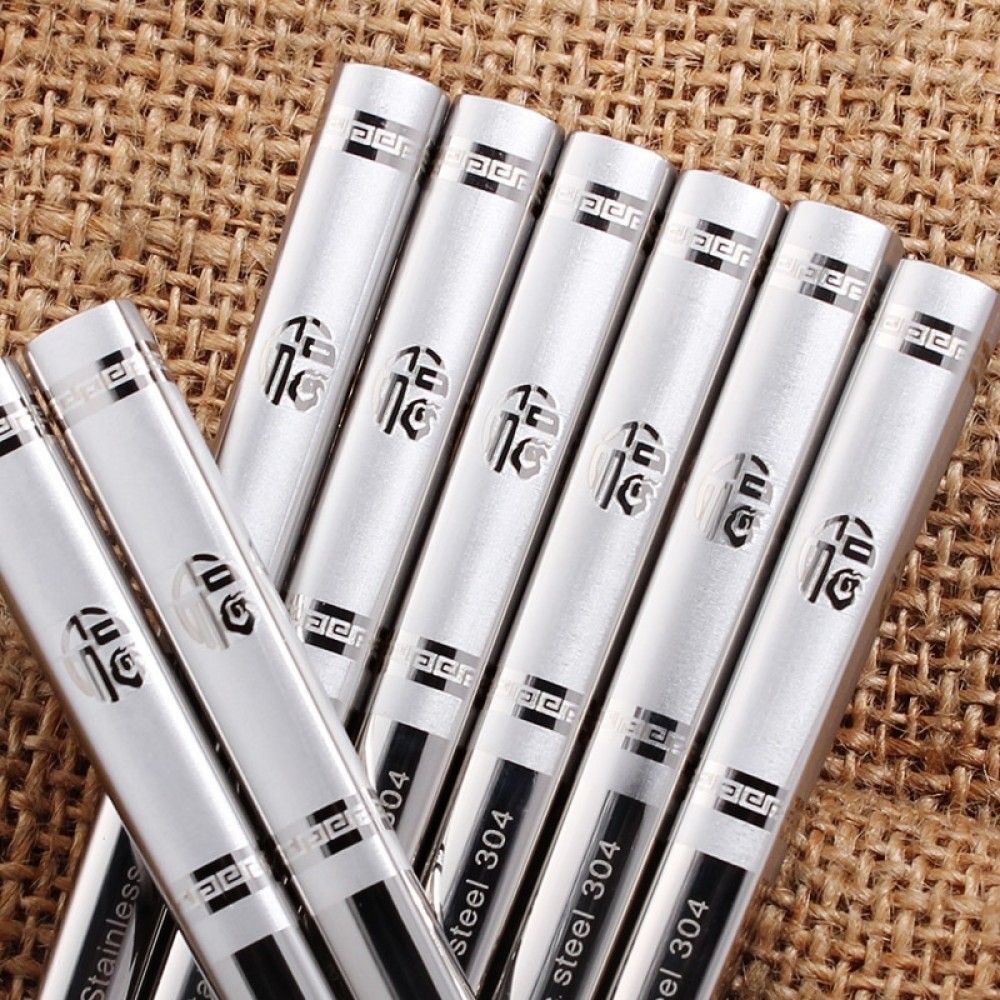 JueQi 304 Stainless Steel Chinese Chopsticks Wheat Straw Portable Travel Chopsticks Kids Reusable Food Sticks For Sushi 1 Pair