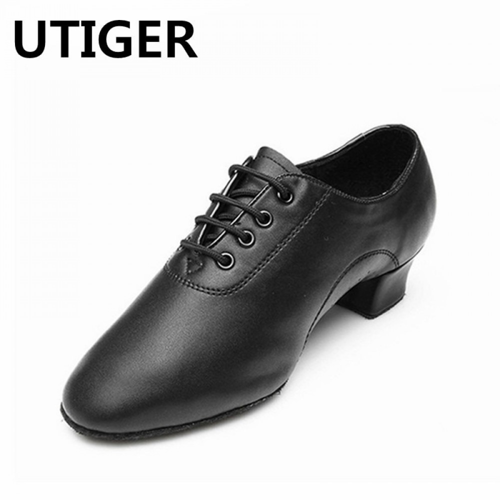2017 Modern Children boys Mens Ballroom Latin Tango Dance Shoes man Salsa heeled black dancing shoes Big Size 25-45 Top WD038