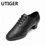 2017 Modern Children boys Mens Ballroom Latin Tango Dance Shoes man Salsa heeled black dancing shoes Big Size 25-45 Top WD038