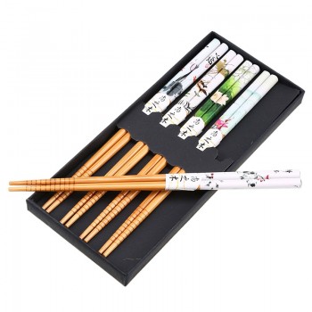 WCIC Natural Bamboo Chinese Chopsticks Reusable Tableware Dinning Eating Japanese Chopstick for Gift Sushi Food Sticks