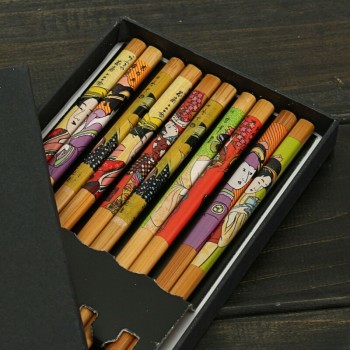 WCIC Natural Bamboo Chinese Chopsticks Reusable Tableware Dinning Eating Japanese Chopstick for Gift Sushi Food Sticks