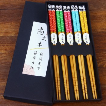 WCIC Natural Bamboo Chinese Chopsticks Reusable Tableware Dinning Eating Japanese Chopstick for Gift Sushi Food Sticks