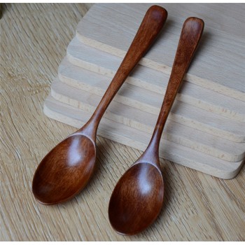 Lot Wooden Spoon Bamboo Kitchen Cooking Utensil Tool Soup Teaspoon Catering long handle Wood Spoons For children