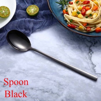 Stainless Steel Rainbow Color Long Handle Spoons amp; Forks Soup Scoop Ice Cream Tea Coffee Spoon Home Tableware Dinnerware Cutlery