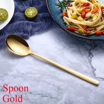 Stainless Steel Rainbow Color Long Handle Spoons amp; Forks Soup Scoop Ice Cream Tea Coffee Spoon Home Tableware Dinnerware Cutlery