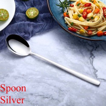 Stainless Steel Rainbow Color Long Handle Spoons amp; Forks Soup Scoop Ice Cream Tea Coffee Spoon Home Tableware Dinnerware Cutlery