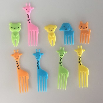 10pcs/pack Animal Farm Fruit Fork Mini Cartoon Children Snack Cake Dessert Pick Toothpick Bento Lunches Party Decoration