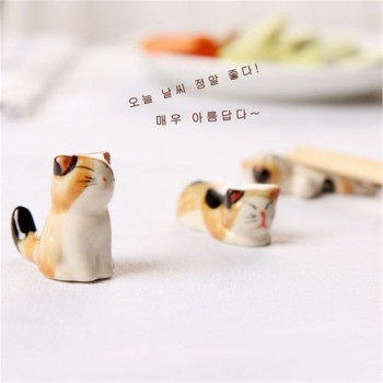 6pcs Lucky Cat Ceramic Chopsticks Rack Frame Cartoon Chopsticks Rest Flatware 6 Kinds of Styles Optional MI98