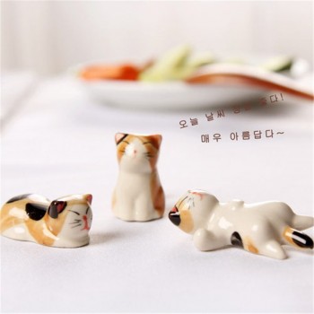 6pcs Lucky Cat Ceramic Chopsticks Rack Frame Cartoon Chopsticks Rest Flatware 6 Kinds of Styles Optional MI98