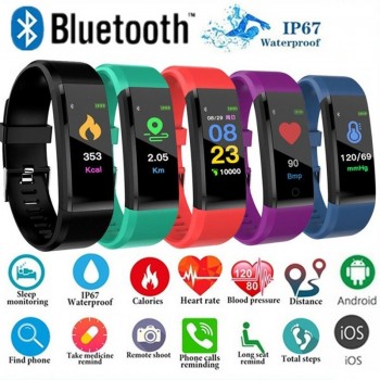 Waterproof Smart Watch Bluetooth Heart Rate Blood Pressure Fitness Tracker for Android IOS Birthday Gift Decor New