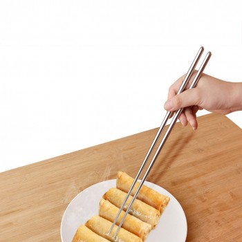 ROSENICE 1 Pair of Stainless Steel Extra Long 14 Inch Hot Pot Chopsticks Cooking Frying Noodle Chopsticks