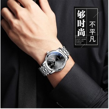 Watch Men Women Business Waterproof Clock Auto Date Silver Steel Mens Watches Fashion Casual Ladies Quartz Wristwatch NEW