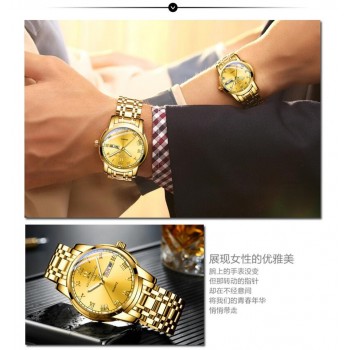 Watch Men Women Business Waterproof Clock Auto Date Silver Steel Mens Watches Fashion Casual Ladies Quartz Wristwatch NEW