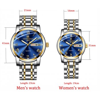 Watch Men Women Business Waterproof Clock Auto Date Silver Steel Mens Watches Fashion Casual Ladies Quartz Wristwatch NEW