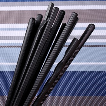 Japanese Styles Chopsticks Black Non-Slip Sushi Chopsticks Set Chinese Food Tools Tableware Kitchen Accessories 1 Pair 7 Types