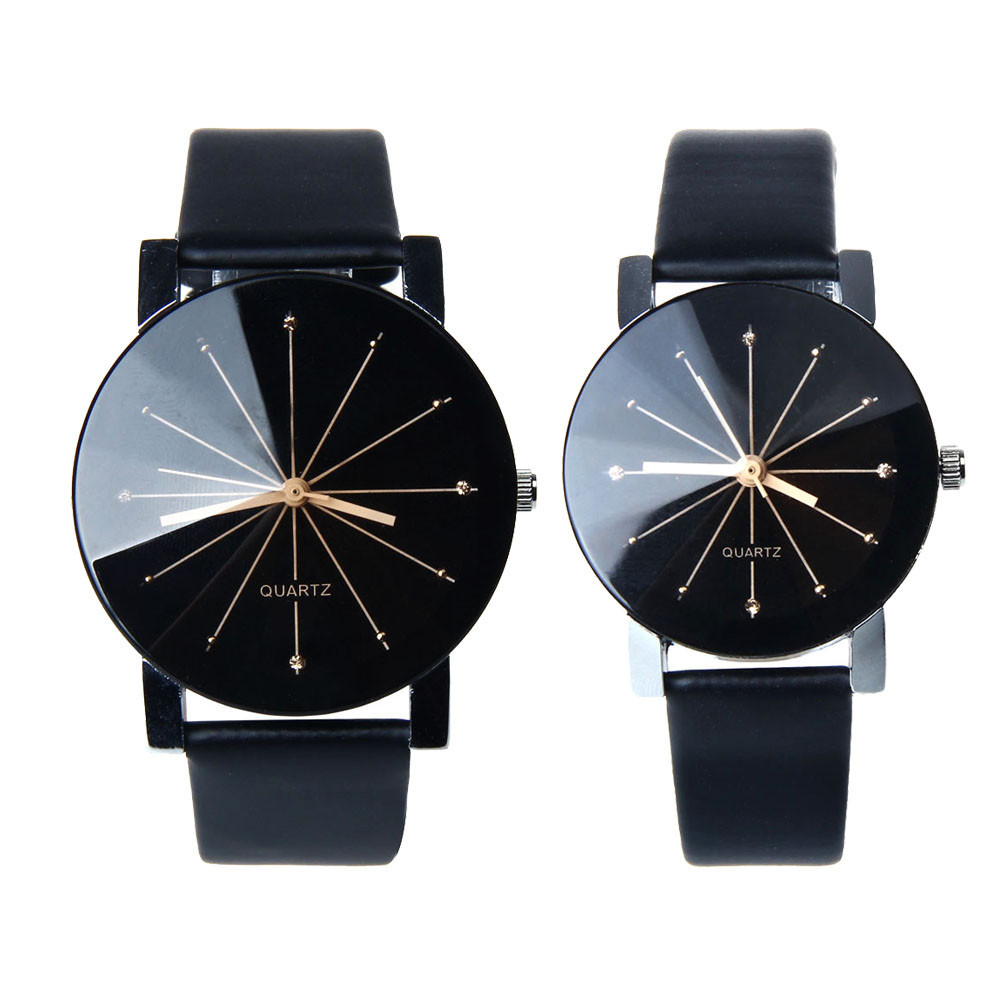 Couple Watches Fashion 2pcs/set Lovers Watches Casual And Quartz Dial Clock Leather Wrist Watch Stainless Steel Dropshipping
