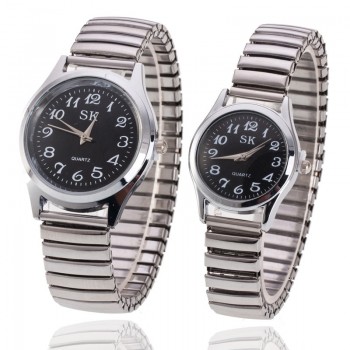 Men Women Fashion Wristwatches Couple Flexible Stretch Band Quartz Watches Man and Ladies Dress Clock Simple Casual Watches
