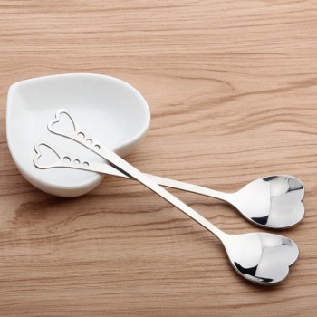 10Pcs Stainless Steel Heart Shape Coffee Spoon Kitchen Accessories Dessert Sugar Stirring Spoons Teaspoon Dinnerware