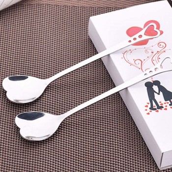 10Pcs Stainless Steel Heart Shape Coffee Spoon Kitchen Accessories Dessert Sugar Stirring Spoons Teaspoon Dinnerware