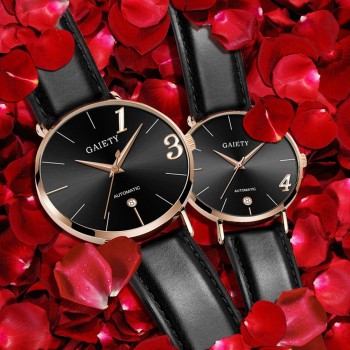 Couple Watches Lovers Commemorate Gift Clock Fashion Unisex Watch Leather Strap Line Analog Quartz Ladies Wristwatches Mujer