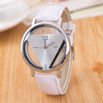 Skeleton Watch Women Hollow Transparent Triangle Dial Watch Red Pink Colorful Wrist Watches Girls Sweet Gift Relogio Feminino