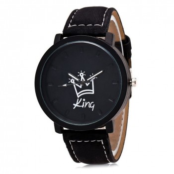 Newl King Queen Leather Watches Women Lovers Quartz Watch Men Brand Luxury Wristwatch Female Male Quartz Lover`s Watches