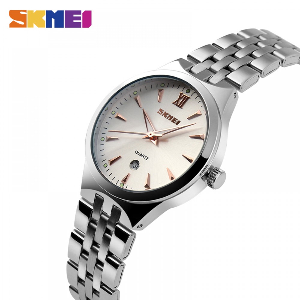 SKMEI Clock Womens Watches Mens Watch Couples Wristwatch Top Luxury Water Resistant Date Stainless Steel relogio masculino9071