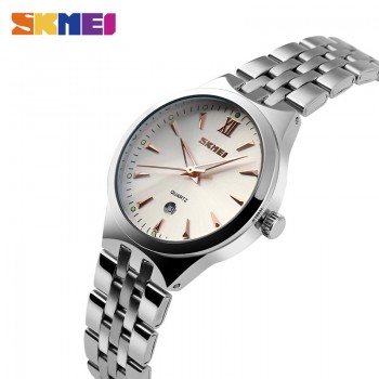 SKMEI Clock Womens Watches Mens Watch Couples Wristwatch Top Luxury Water Resistant Date Stainless Steel relogio masculino9071