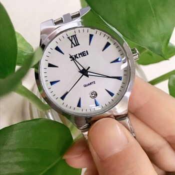 SKMEI Clock Womens Watches Mens Watch Couples Wristwatch Top Luxury Water Resistant Date Stainless Steel relogio masculino9071