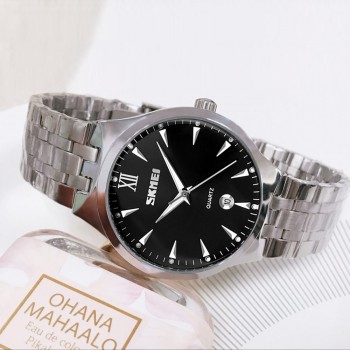 SKMEI Clock Womens Watches Mens Watch Couples Wristwatch Top Luxury Water Resistant Date Stainless Steel relogio masculino9071