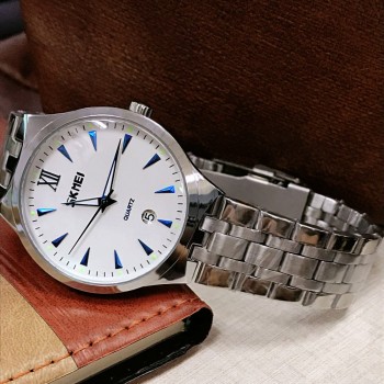 SKMEI Clock Womens Watches Mens Watch Couples Wristwatch Top Luxury Water Resistant Date Stainless Steel relogio masculino9071