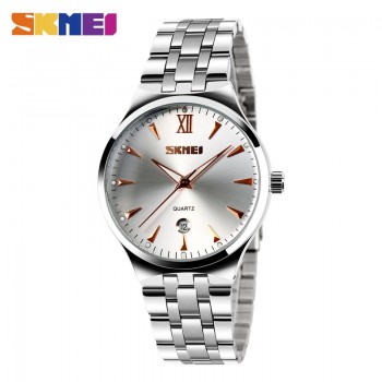 SKMEI Clock Womens Watches Mens Watch Couples Wristwatch Top Luxury Water Resistant Date Stainless Steel relogio masculino9071