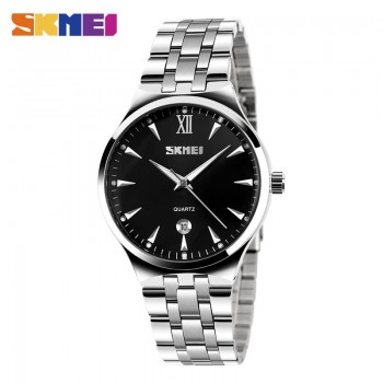 SKMEI Clock Womens Watches Mens Watch Couples Wristwatch Top Luxury Water Resistant Date Stainless Steel relogio masculino9071