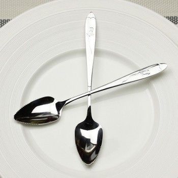 Long Handle Stainless Steel Spoons Fruit Grapefruit Spoon Mirror Polishing Dessert Coffee Stirring Spoons Tea Spoons for Kid17cm