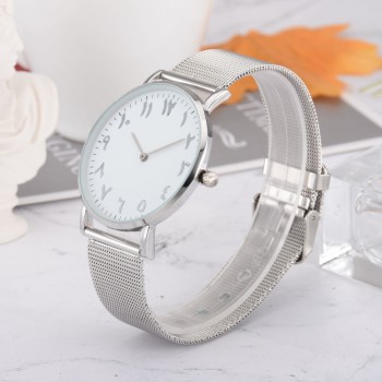 Fashion Women Watch Creative Arabic Numerals Stainless Steel Bracelet Wristwatch Ladies Dress Watches Clock Casual Quartz Watch