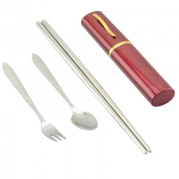 3Pcs Outdoor Tableware Sanitary Stainless Steel Chopsticks Fork Spoon For Camping Hiking Travel ultra-light Picnic Cutlery Set