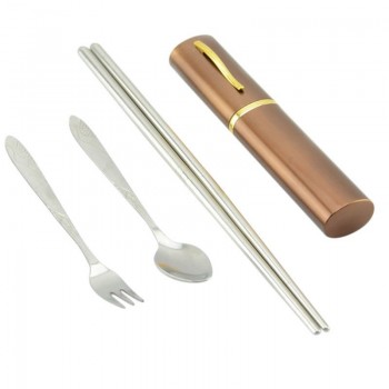 3Pcs Outdoor Tableware Sanitary Stainless Steel Chopsticks Fork Spoon For Camping Hiking Travel ultra-light Picnic Cutlery Set