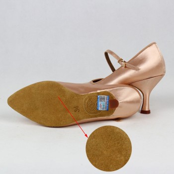 Women Standard Dance Shoes BD 138 ClASSIC Fresh Tan Satin High Low Heel  Ladies Ballroom Dance Shoes Soft Outsole Modern Dance