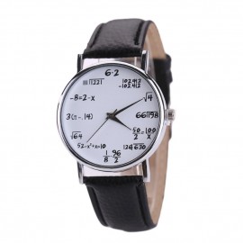 Hot Selling Women Mens Watches Unisex Students Math Formula Clock Leather Band Stainless Steel Dial Quartz Wrist Watch Oct27