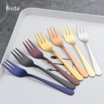 7pcs Tea Fork Set stainless steel Small Fruit Fork Set Gold Dessert Fork For Cake Snack Gold Salad Fork dinnerware set