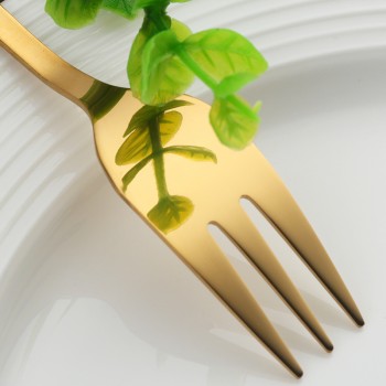 7pcs Tea Fork Set stainless steel Small Fruit Fork Set Gold Dessert Fork For Cake Snack Gold Salad Fork dinnerware set