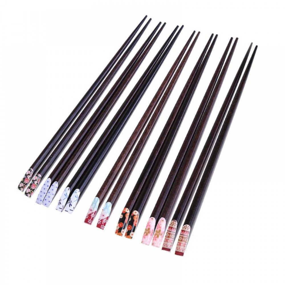 New Popular Japanese Chopsticks Tied Tip Line Natural Wood Chopsticks Sushi Chopsticks Black Iron Wood Students Retro Tableware