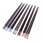 New Popular Japanese Chopsticks Tied Tip Line Natural Wood Chopsticks Sushi Chopsticks Black Iron Wood Students Retro Tableware