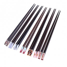 New Popular Japanese Chopsticks Tied Tip Line Natural Wood Chopsticks Sushi Chopsticks Black Iron Wood Students Retro Tableware