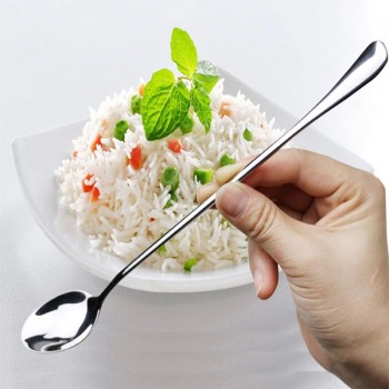 2 Pcs Lovely Mulit Function Long Handled Stainless Steel Delicate Students Stirring Korean Tableware Icecream Spoon