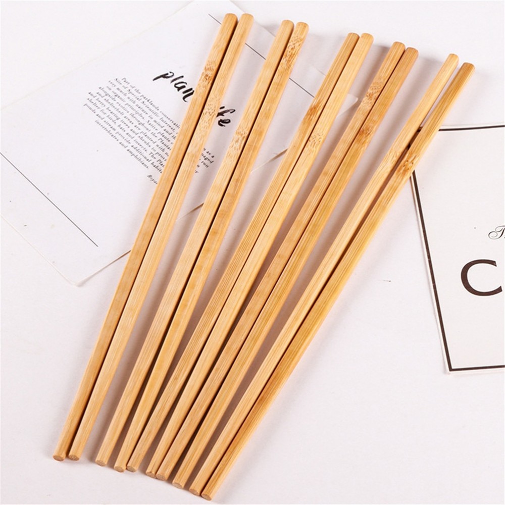 5 Pairs Natural Wooden Bamboo Chopsticks Dinnerware Health Without Lacquer Wax Tableware Chinese Kichen Tools
