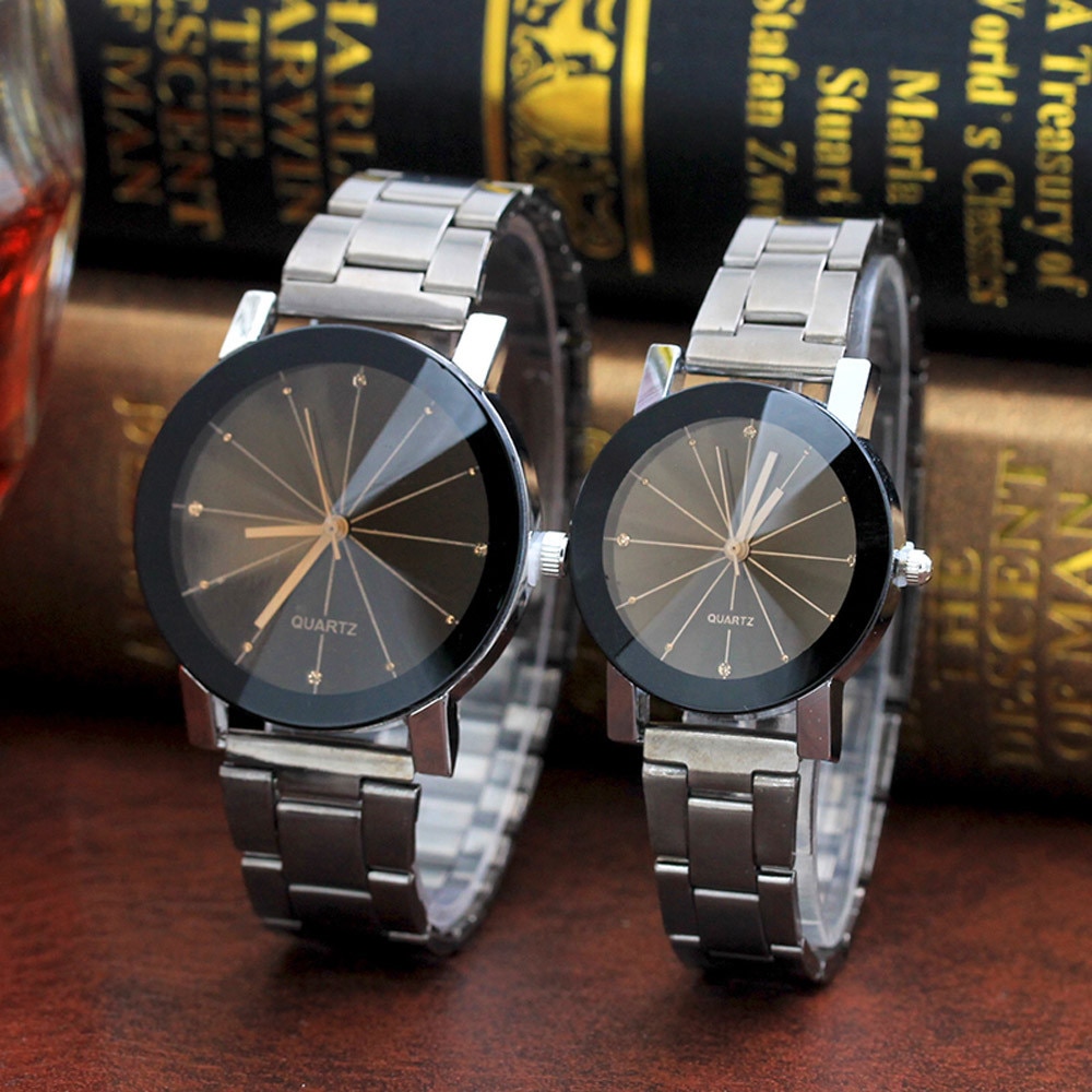 Couple Watches Fashion 2018 1pcs  Stainless Steel Band Analog Gear Quartz Movement Wrist Watch Dropshipping